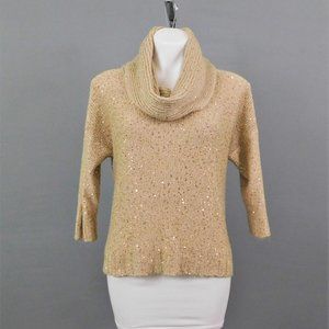 Roz & Ali Women Sweater‎ Beige Gold M